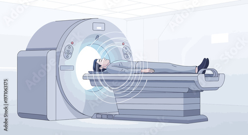 Patient undergoing MRI scan for medical diagnosis, advanced technology in healthcare