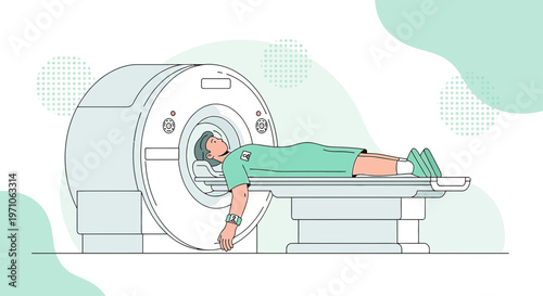 Patient undergoing MRI scan in a modern medical diagnostic center