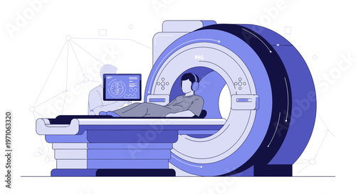 Patient undergoing MRI scan in a modern medical diagnostic center