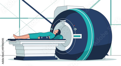 Patient undergoing MRI scan in a modern medical diagnostic center