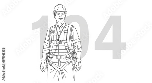 Detailed Line Art Illustration of a Person in Tactical Gear.