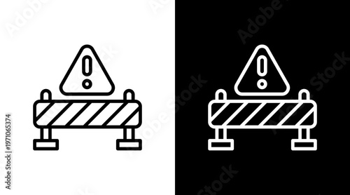 Barrier  White Icon Set Design