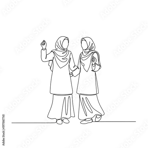 Two Women Wearing Headscarves Together.