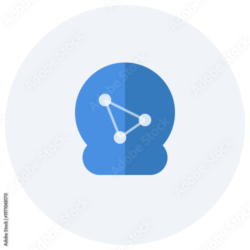 A blue icon with a white circle and a blue circle with a white circle