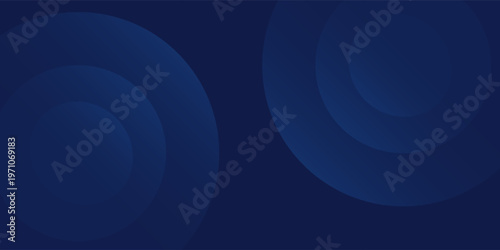 Abstract blue simple glowing geometric lines on dark blue background. circle old