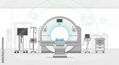 Modern Medical Imaging Suite with MRI Scanner and Advanced Technology