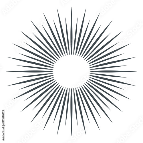 Large Radiating Starburst and Explosion Line Art Design