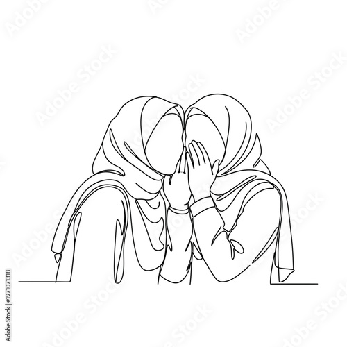 Woman wearing hijab covering face.