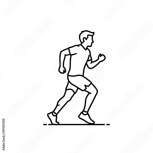 Man Running in Athletic Wear Outdoors.