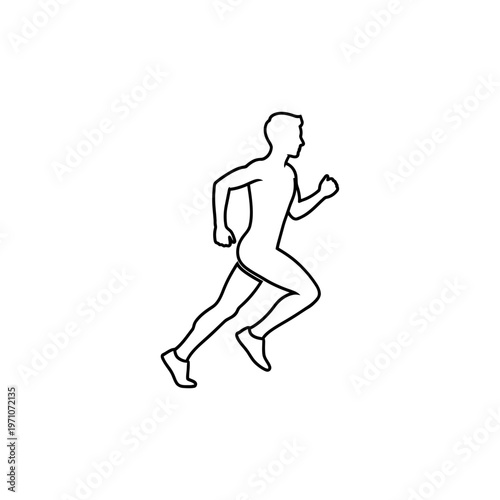Man Running Fast in Motion.