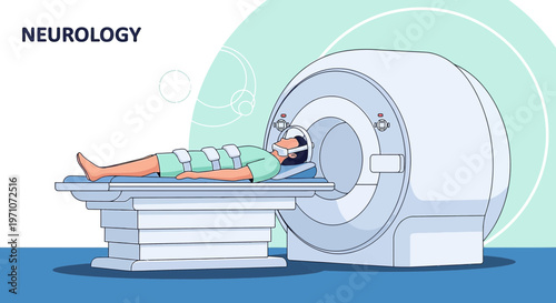 Neurology Patient Undergoing MRI Scan in Modern Medical Facility