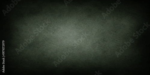 A dark grunge concrete wall background with a vintage textured surface and dirty gray pattern provides an empty black stone backdrop for a blank frame design