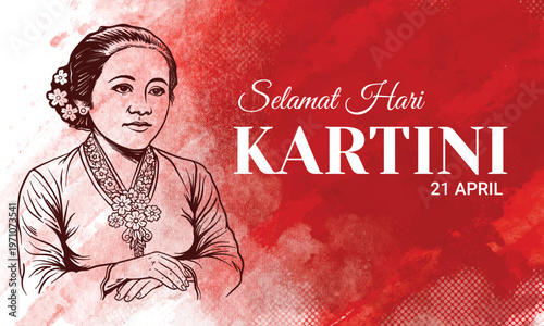 Banner template for events commemorating Indonesian Kartini Women's Day