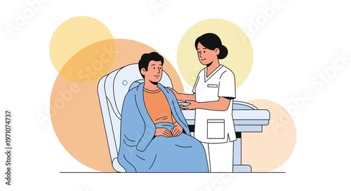 Nurse Assisting Patient in Medical Imaging Machine for Diagnostic Scan
