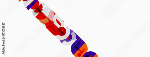 Abstract colorful text design. Letters overlap, creating dynamic visual impact. Bright hues dominate white background. Modern aesthetic.