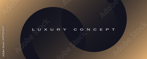Black premium background with luxury dark golden geometric elements. Rich background for poster, banner, flyer etc. Vector EPS