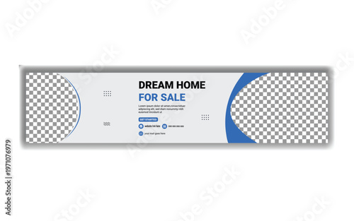 Dream Home For Sale Real Estate linkedin profil banner Template Vector Illustration