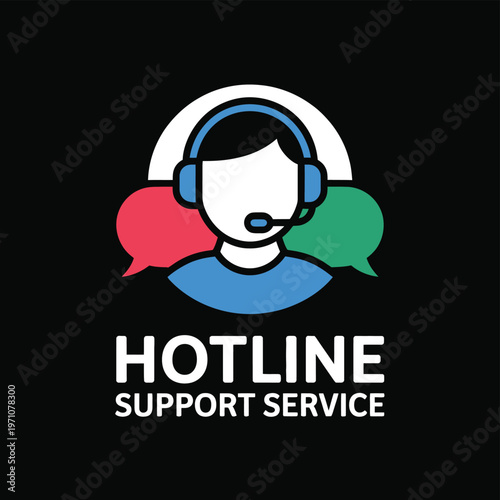A customer service representative wearing a headset for hotline support