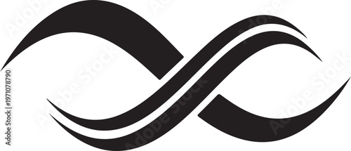 curved fusion abstract silhouette logo, modern clean design