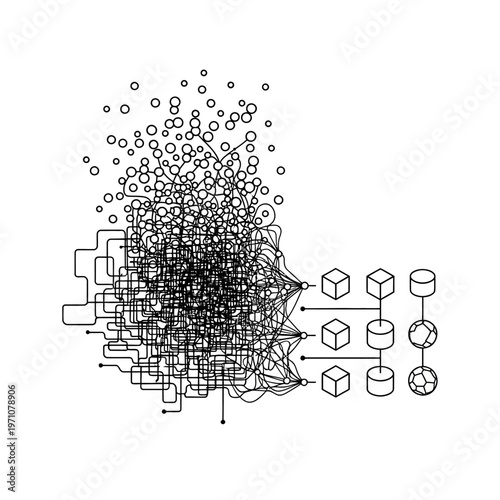 Network connections and data flow.