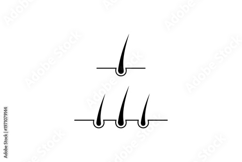 Simple hair follicle icon representing hair growth and scalp health.