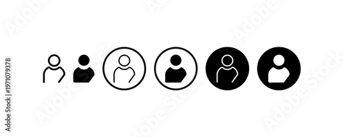 Progression of minimalist user icons in various circle designs.