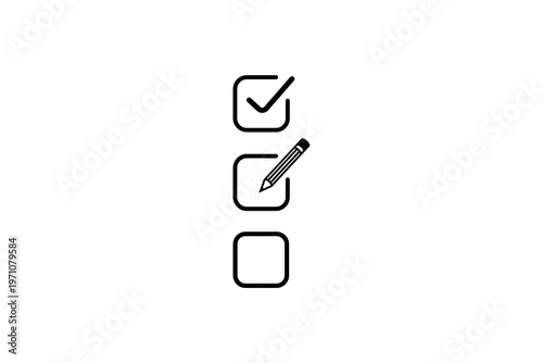 Checklist illustration with pencil marking checkbox.