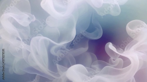 Elegant 3D animation of translucent fabric moving fluidly in zero gravity. Soft pastel gradients with a silk or smoke effect. Futuristic macro background for premium content and relaxation