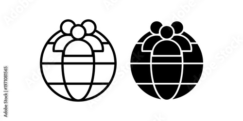 Global Community Group Icon With Globe People Symbol Social Network Team Collaboration Worldwide Concept