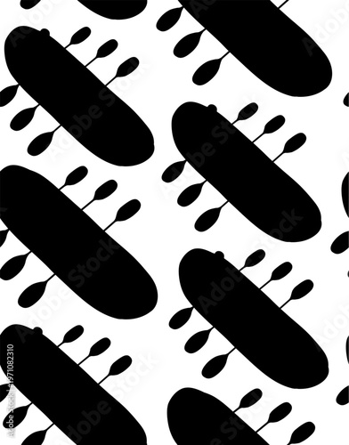 Vector seamless pattern with black silhouette rafting top view white background. Texture with active sport leisure on inflatable boats.