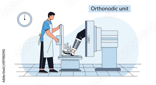 Orthopedic Technician Adjusts Advanced Orthotic Unit for Patient's Leg