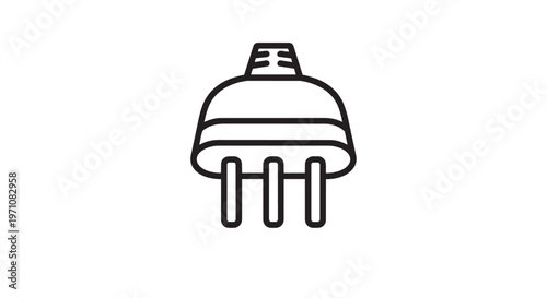 Electric plug icon, power socket symbol, black line drawing, vector illustration
