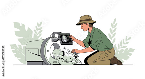 Paleontologist Scans Dinosaur Skull with MRI Machine for Scientific Research