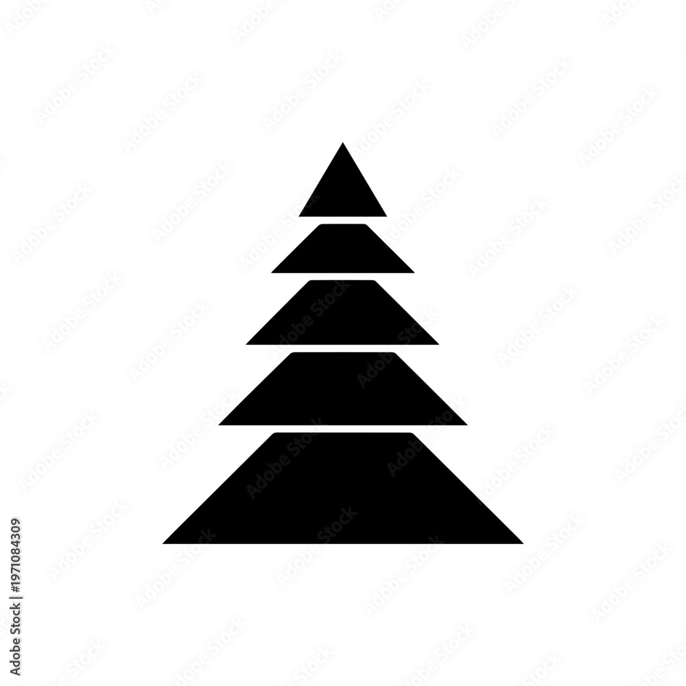 Fototapeta premium Geometric Evergreen Tree Silhouette Icon Design