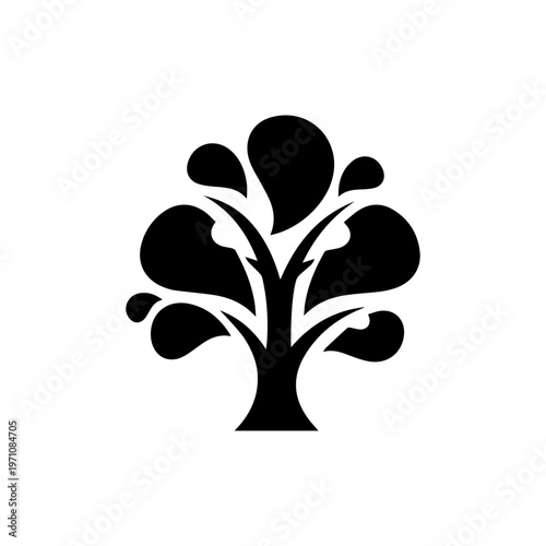 Abstract Organic Tree Silhouette Graphic Design