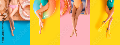 Collage of women with slim ...