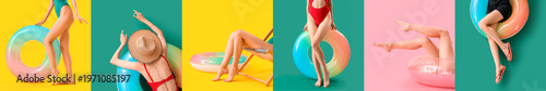 Collage of women with slim ...