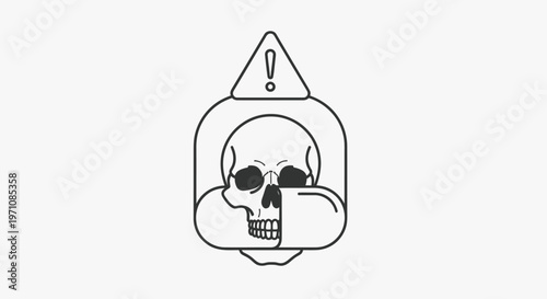 Warning Skull Icon Symbol Graphic.