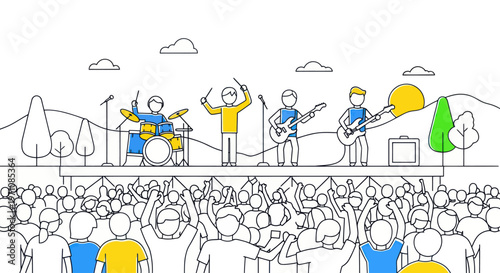 People enjoying live music festival performance.