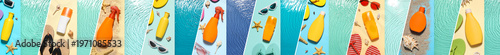 Set of sunscreen creams wit...