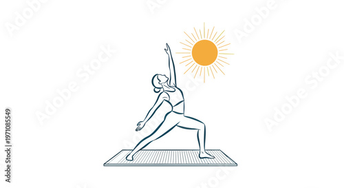 Woman doing yoga in sunshine outdoors.