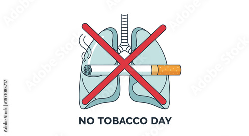 No Tobacco Day Lung Health Symbol.