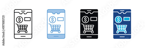 Online Shopping Icon Set Multiple Style Collection