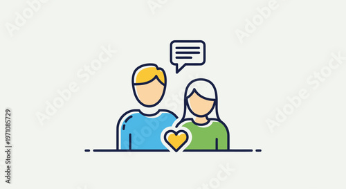 Couple Communication Love Heart Symbol.