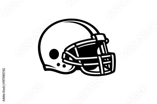American football helmet symbol, iconic sporting equipment for athletes, designed for protection and safety during intense games and competitions, widely recognized in sports