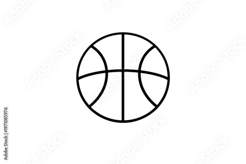 Simple Line Art Illustration of a Basketball, a Classic Sports Ball Symbol Perfect for Athletic Themes, Game Day Graphics, and Fitness Concepts