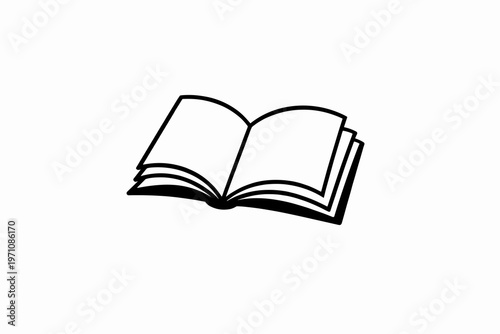 A sleek vector icon of an open book, perfectly representing education, knowledge, and learning. Essential for academic and intellectual pursuits, digital designs