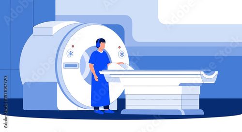 Patient in MRI scanner, medical imaging, diagnostic procedure, healthcare technology