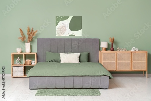 Interior of modern cozy bed...