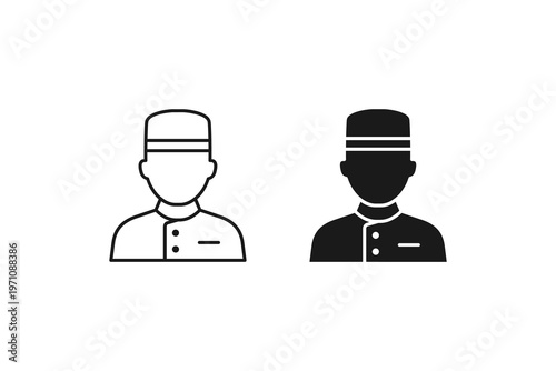 Hotel staff or bellboy icon representing hospitality and service